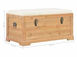 Best vidaxl Baúl de almacenamiento con cojín 80x40x40 cm MDF Color natural claro