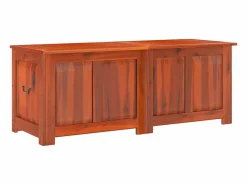 vidaxl Baúl de almacenamiento con tapa madera maciza de acacia marrón