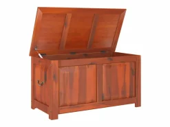 vidaxl Baúl de almacenamiento con tapa madera maciza de acacia marrón