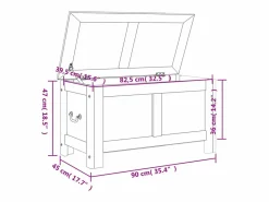 Best Baúl de almacenamiento con tapa madera maciza de acacia marrón Baúl Y Arcón