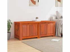 New Baúl de almacenamiento con tapa madera maciza de acacia marrón ES411412 Marru00f3n