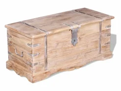 vidaxl Baúl de almacenamiento de madera de acacia