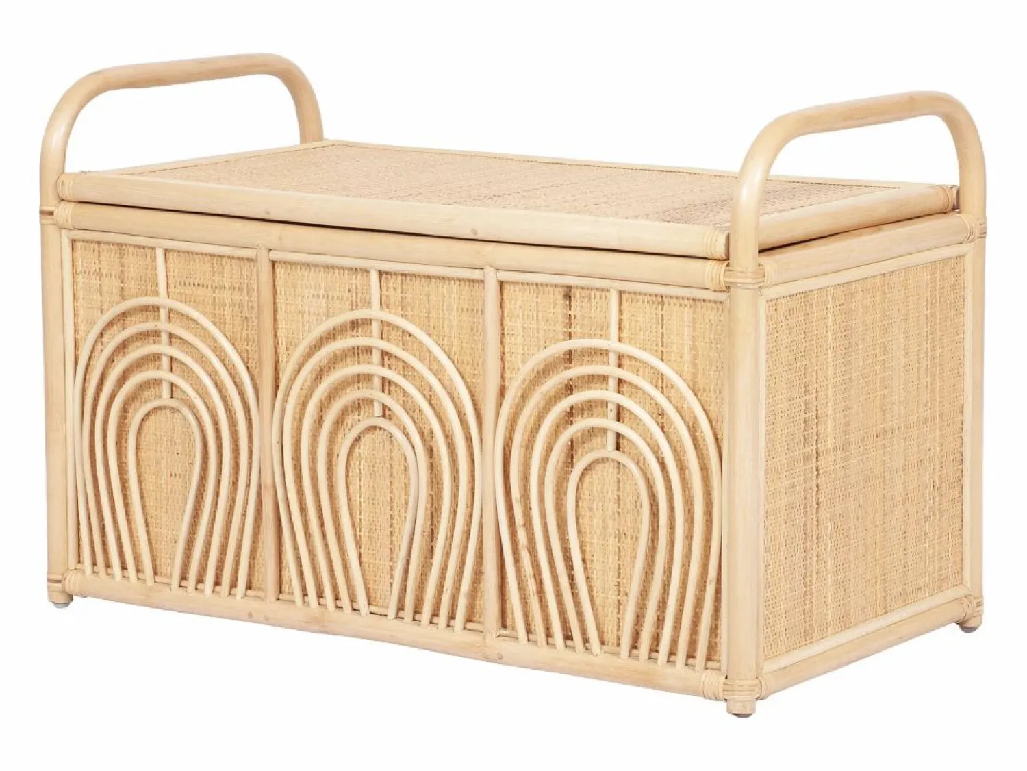 OZAIA Baúl de almacenamiento de mimbre trenzado, An.91 x P. 48 x Al. 58 cm, Natural, LUMORA