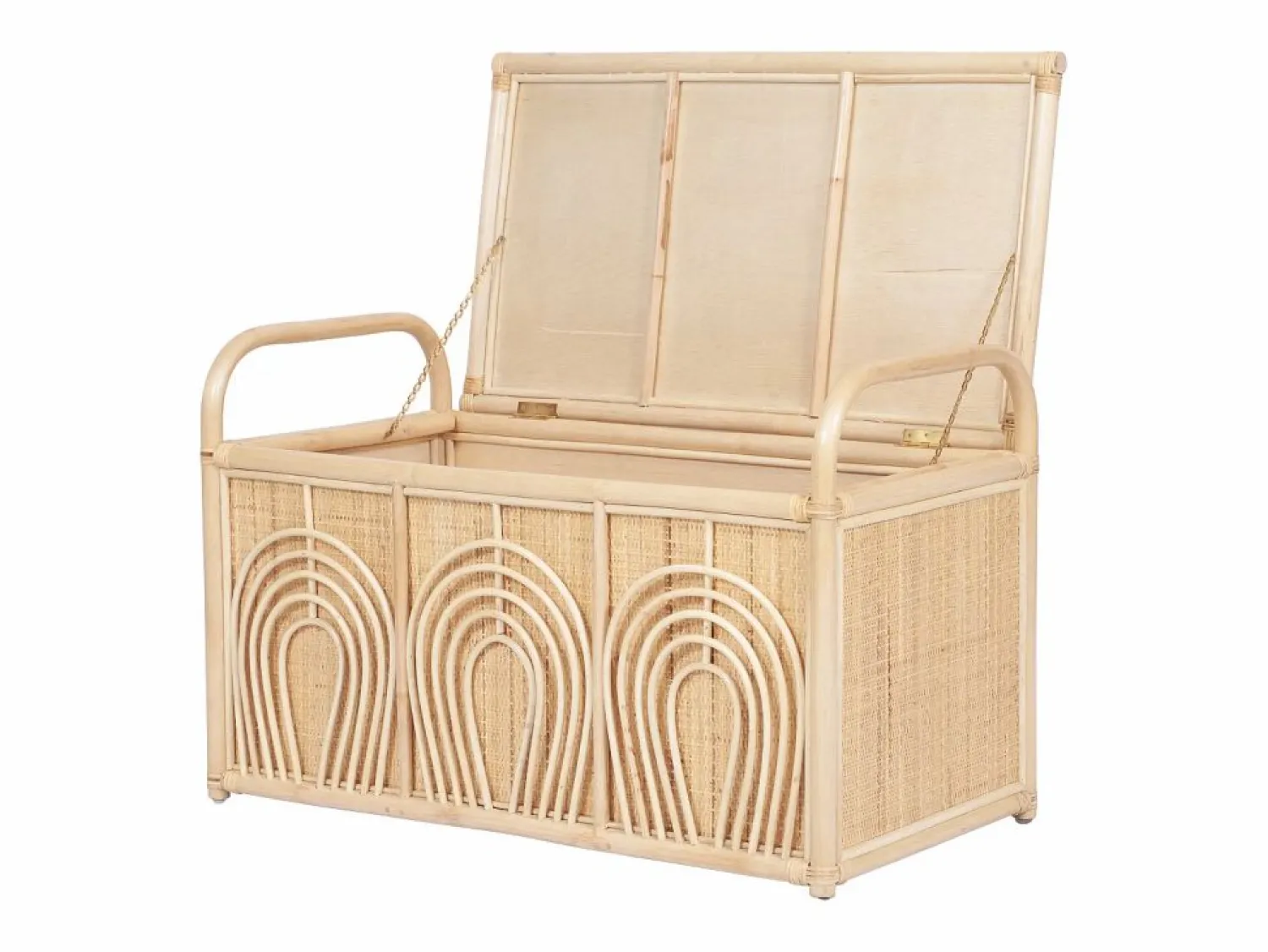 OZAIA Baúl de almacenamiento de mimbre trenzado, An.91 x P. 48 x Al. 58 cm, Natural, LUMORA