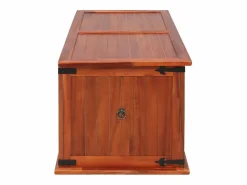Online Baúl de almacenamiento de madera maciza de acacia 79x34x32 cm ES495527 Marru00f3n