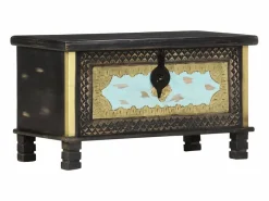 Baúl de almacenamiento madera de mango 80x40x45 cm ES967696