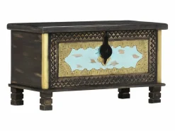 Baúl de almacenamiento madera de mango 80x40x45 cm ES967696