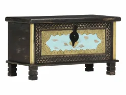 Hot Baúl de almacenamiento madera de mango 80x40x45 cm Baúl Y Arcón