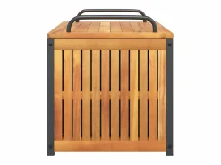 vidaxl Baúl de cojines de jardín acacia maciza y acero 85x45x45/53 cm