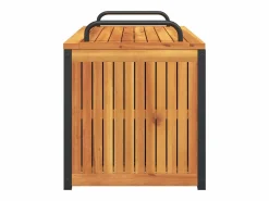 Discount Baúl de cojines de jardín acacia maciza y acero 110x45x42/53 cm Baúl De Jardín