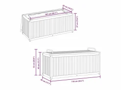 Discount Baúl de cojines de jardín acacia maciza y acero 110x45x42/53 cm Baúl De Jardín