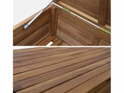 Online Sweeek Baúl de jardín de madera, 110l marrón Marru00f3n
