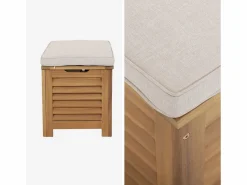 Sweeek Baúl de jardín en madera de acacia, 63l natural