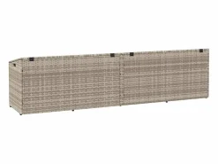 Baúl de jardín claro 220x50x58 cm ratán