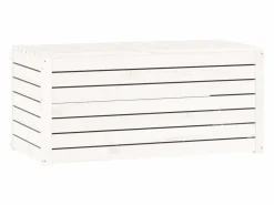 Online vidaxl Baúl de jardín madera maciza de pino 101x50,5x46,5 cm Blanco
