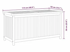 New Baúl de jardín madera maciza de teca 114x50x58 cm Baúl De Jardín