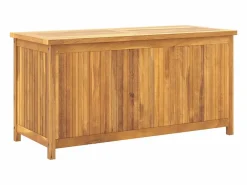New Baúl de jardín madera maciza de teca 114x50x58 cm Baúl De Jardín