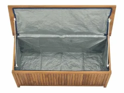 New Baúl de jardín madera maciza de teca 114x50x58 cm Baúl De Jardín