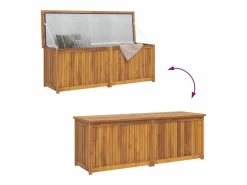 Hot vidaxl Baúl de jardín madera maciza de teca 150x50x55 cm Color natural claro