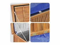 Hot vidaxl Baúl de jardín madera maciza de teca 150x50x55 cm Color natural claro