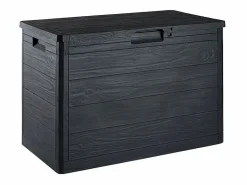 Best Baúl de jardín TOOMAX WOODY'S 160L en resina reciclada con aspecto de madera antracita, anti-UV, con cerradura, Made in Italy Baúl De Jardín