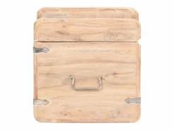 Online Baúl de madera maciza de acacia 40x40x40 cm Baúl Y Arcón
