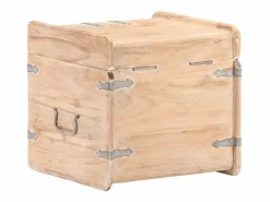 Online Baúl de madera maciza de acacia 40x40x40 cm Baúl Y Arcón