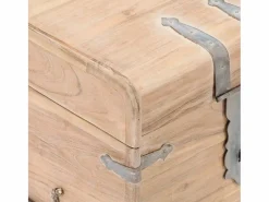 Online Baúl de madera maciza de acacia 40x40x40 cm Baúl Y Arcón