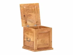 Sale vidaxl Baúl de madera maciza de acacia 40x40x40 cm Color natural claro