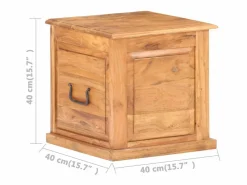 Sale vidaxl Baúl de madera maciza de acacia 40x40x40 cm Color natural claro