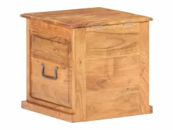 Sale vidaxl Baúl de madera maciza de acacia 40x40x40 cm Color natural claro