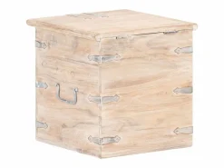 vidaxl Baúl de madera maciza de acacia 40x40x40 cm