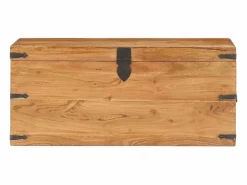 vidaxl Baúl de madera maciza de acacia 90x40x40 cm
