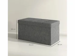 New Baúl Hivea tapizado acolchado plegable oscuro 38x76x38 cm Baúl Y Arcón