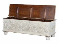 Outlet Baúl madera de mango envejecido Baúl Y Arcón|Accesorios De Almacenaje