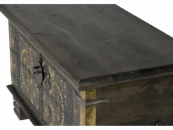 Outlet Baúl madera de mango marron oscuro Baúl Y Arcón|Accesorios De Almacenaje
