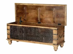 Best Baúl madera de mango y detalles oscuros Baúl Y Arcón|Accesorios De Almacenaje