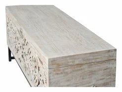 Giner y colomer Baúl madera de mango y patas metal en envejecido