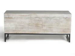Giner y colomer Baúl madera de mango y patas metal en envejecido