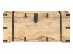 New Baúl madera maciza de mango 90x40x40 cm ES568067 Baúl Y Arcón