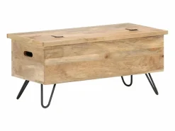 vidaxl Baúl madera maciza de mango 90x40x45 cm