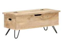 vidaxl Baúl madera maciza de mango 90x40x45 cm