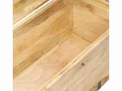 Outlet Baúl madera maciza de mango 90x40x40 cm Baúl Y Arcón