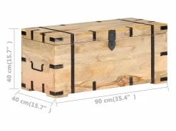 Outlet Baúl madera maciza de mango 90x40x40 cm Baúl Y Arcón