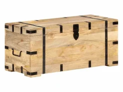 Outlet Baúl madera maciza de mango 90x40x40 cm Baúl Y Arcón
