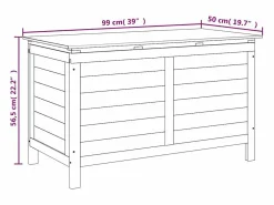 Clearance vidaxl Baúl para cojines de jardín madera maciza abeto 99x50x56,5 cm Color natural claro