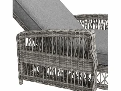 ModernLuxe Balancín Ajustable en 4 Posiciones para Terraza en ratán Resistente a la Intemperie y a la Corrosión, 4 plazas,