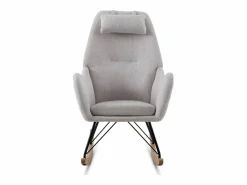 Sale Balancín tapizado en chenilla blanca Sillón Balancín|Sillón Escandinavo
