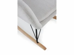 Sale Balancín tapizado en chenilla blanca Sillón Balancín|Sillón Escandinavo