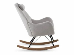 Sale Balancín tapizado en chenilla blanca Sillón Balancín|Sillón Escandinavo